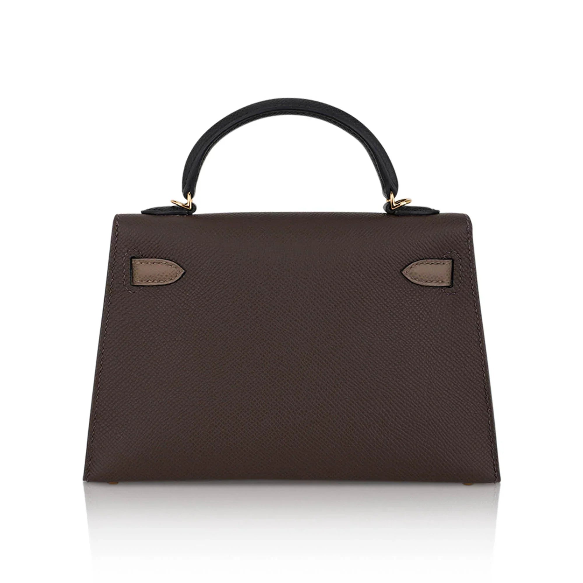 Special Order HSS Mini Kelly 20 Sellier Bag Ecorce Etoupe and Black with Gold Hardware