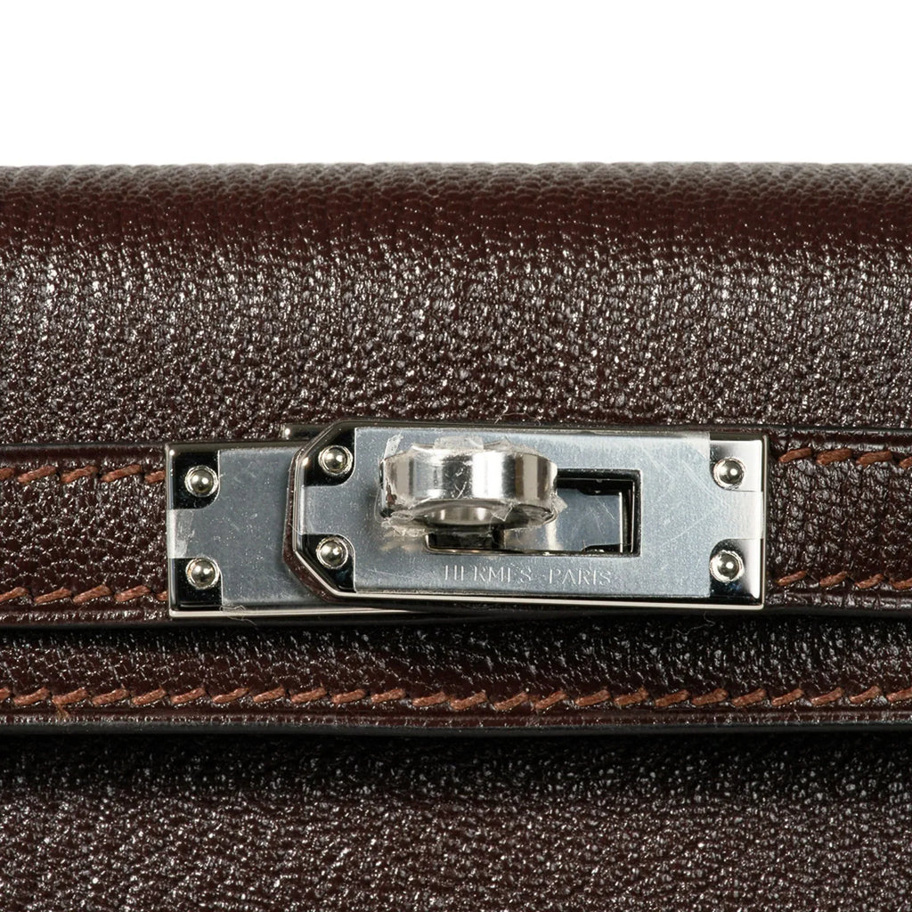 Kelly 20 Bi-Color Mini Sellier Bag Havane / Etrusque Chevre Palladium