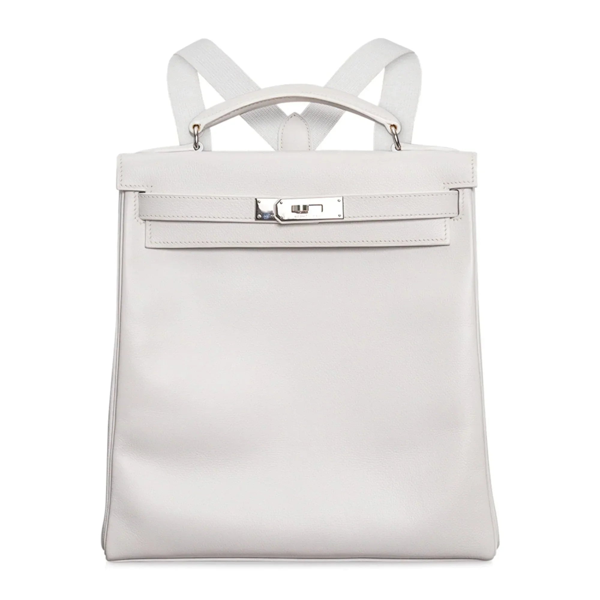 Kelly Ado 28 Bag White Evergrain Palladium Hardware