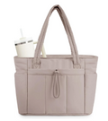 Quilted Puffer Tote Bag | Laptop Sleeve & Cup Holder