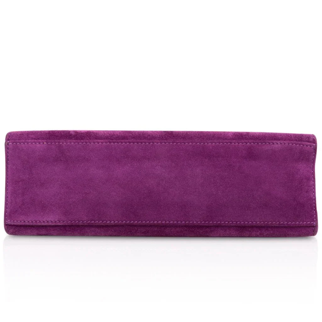 Kelly Pochette Doblis (Suede) Violet Purple Clutch Bag Gold