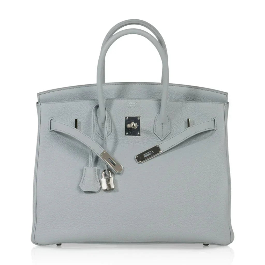 Birkin 35 Bag Blue Bleu Pale Togo Palladium Hardware