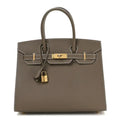 Birkin Sellier 30 Etoupe Epsom Quilted Epsom Leather