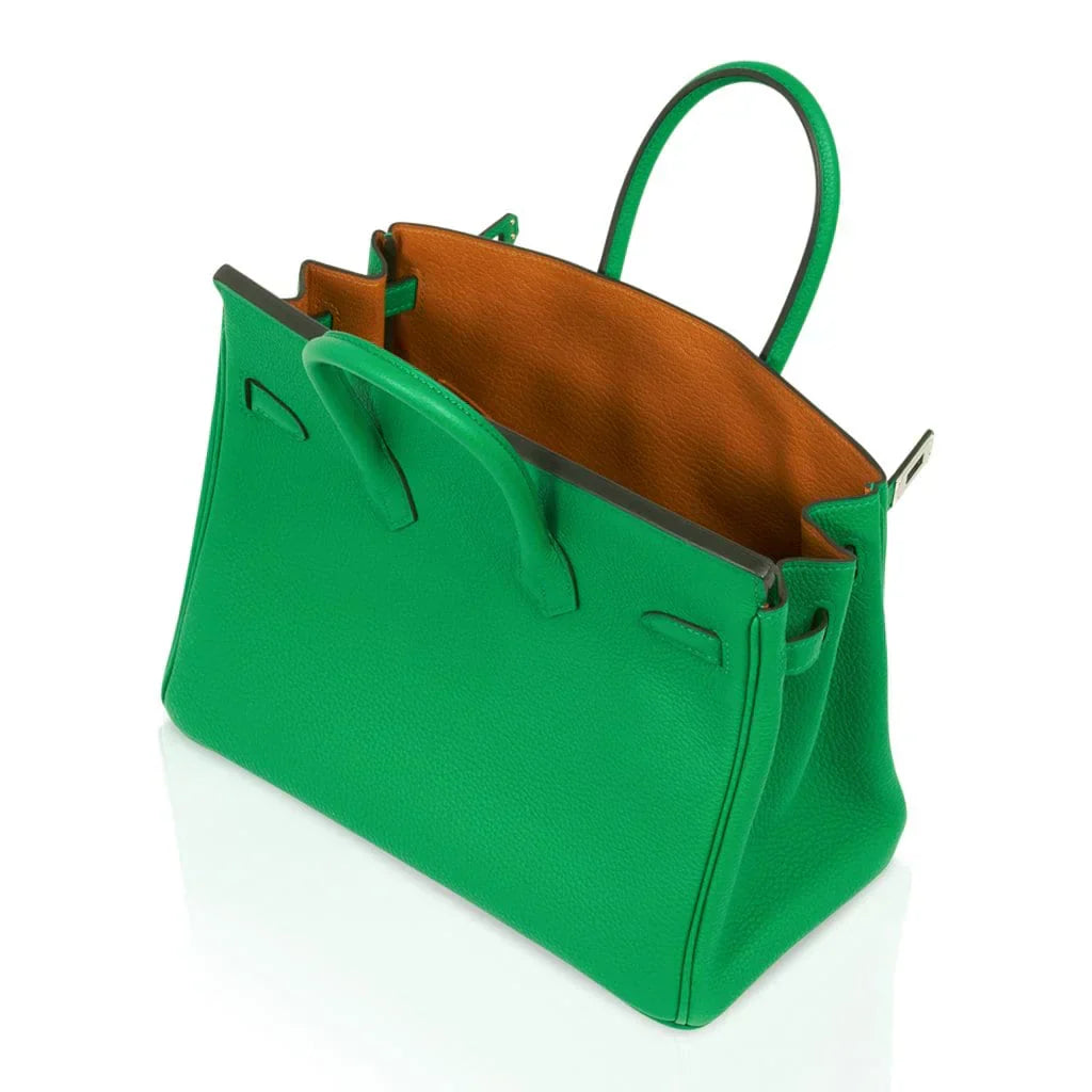 Verso Birkin 25 Bag Bamboo & Caramel Togo Leather with Palladium Hardware
