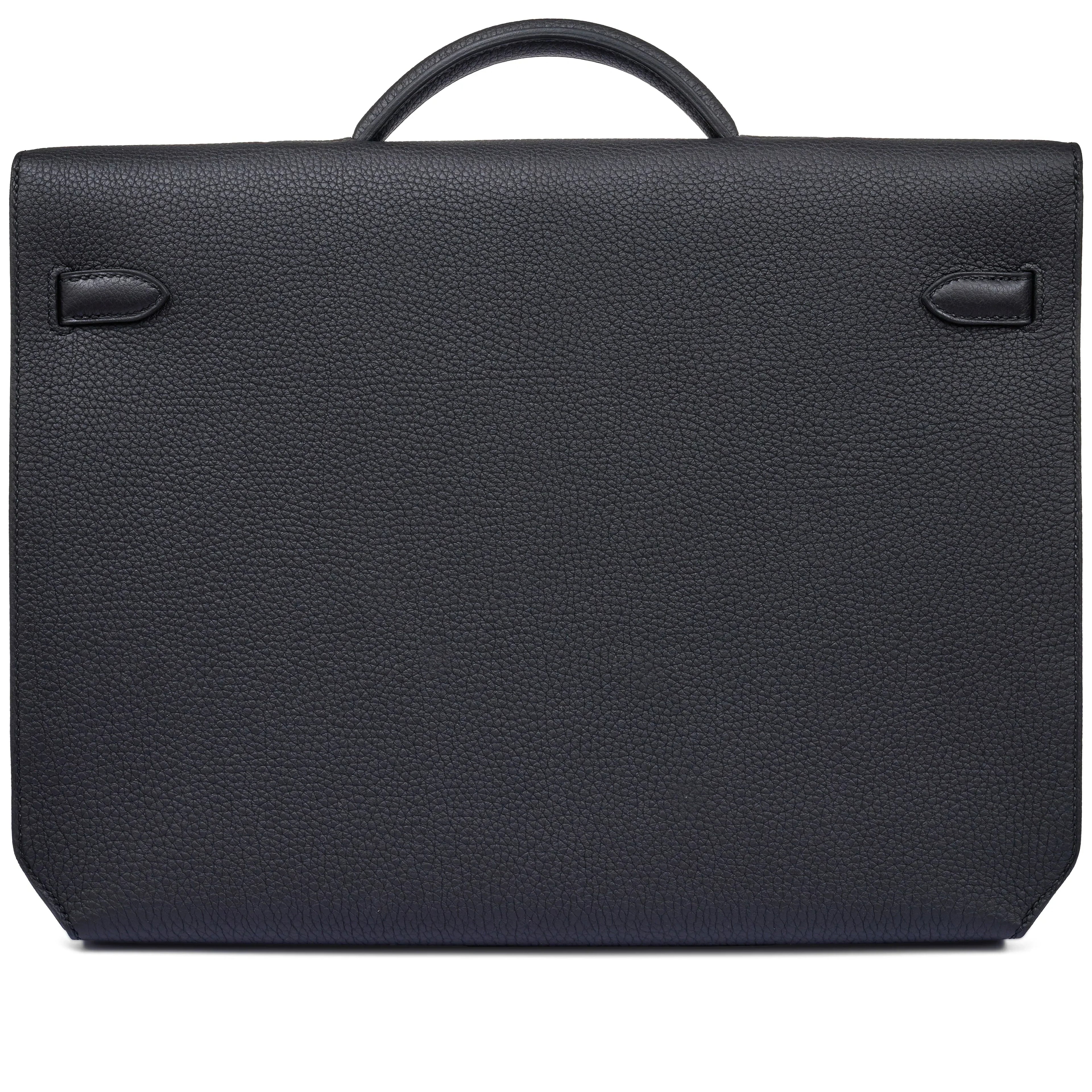 Kelly Black Togo 36 Briefcase Palladium Hardware FR trendy frosted leather casual bag