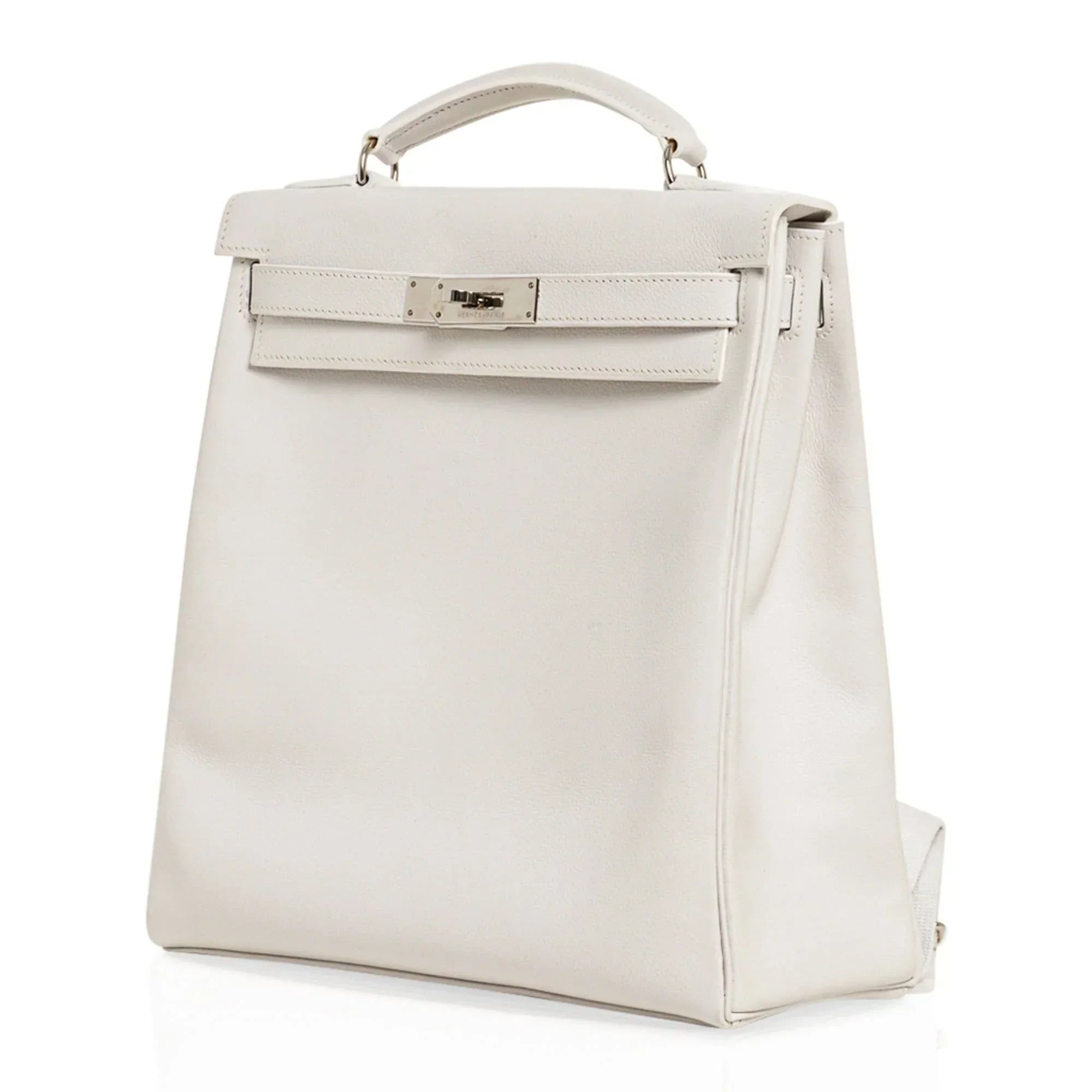 Kelly Ado 28 Bag White Evergrain Palladium Hardware