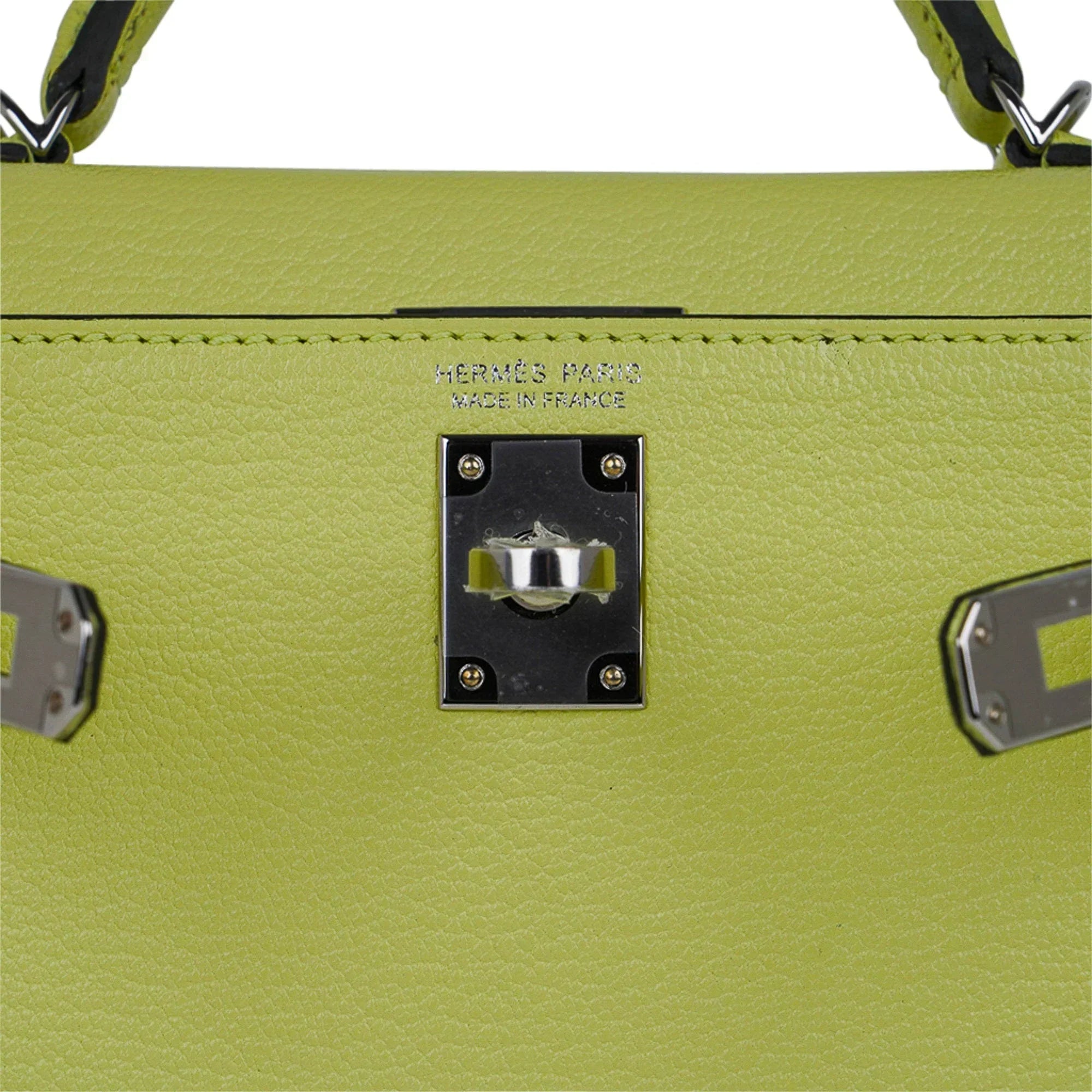 Mini Kelly 20 Bag Sellier Jaune Bourgeon Chevre Leather with Palladium Hardware