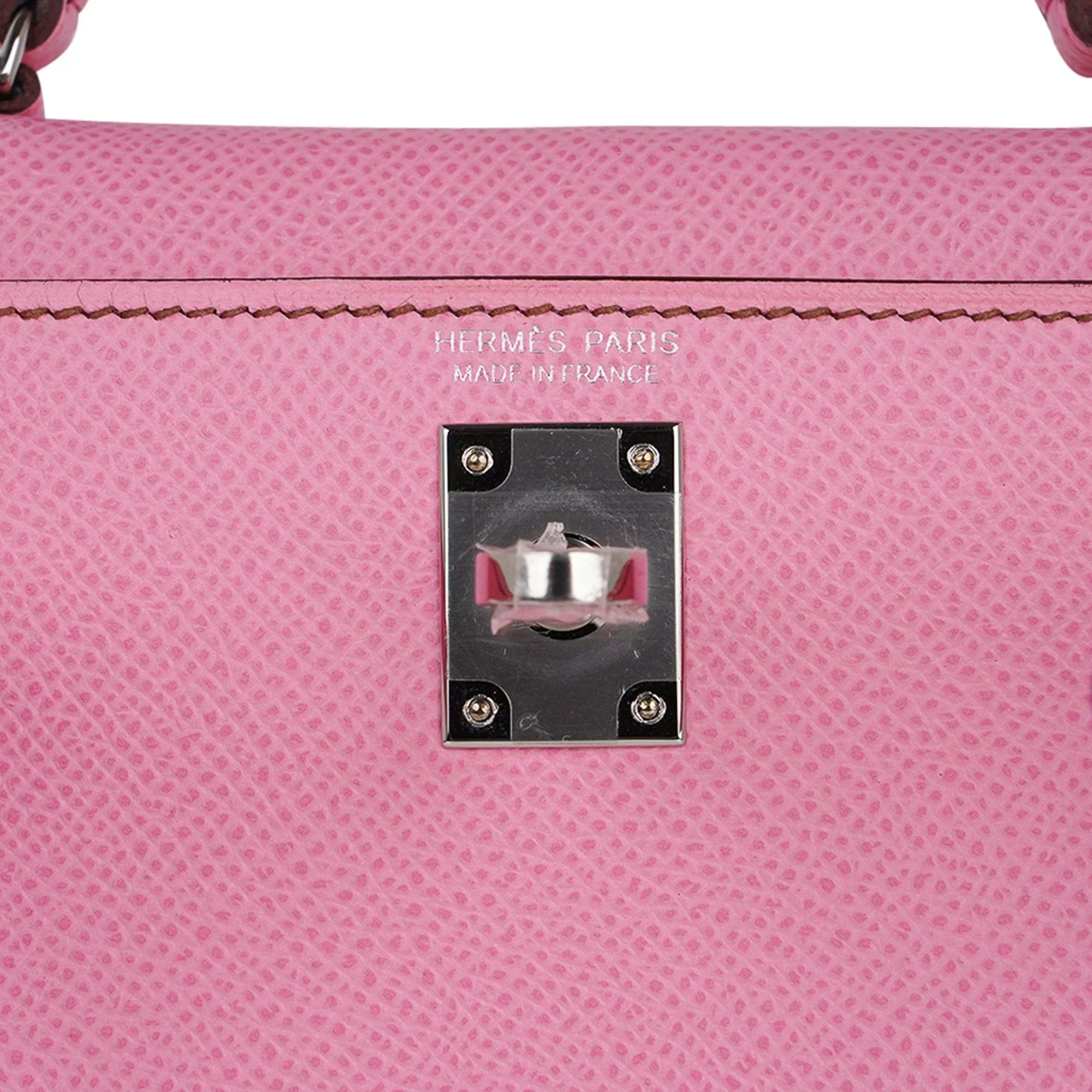 Mini Kelly 20 Sellier Bag in 5P Pink Bubblegum Epsom Leather with Palladium Hardware