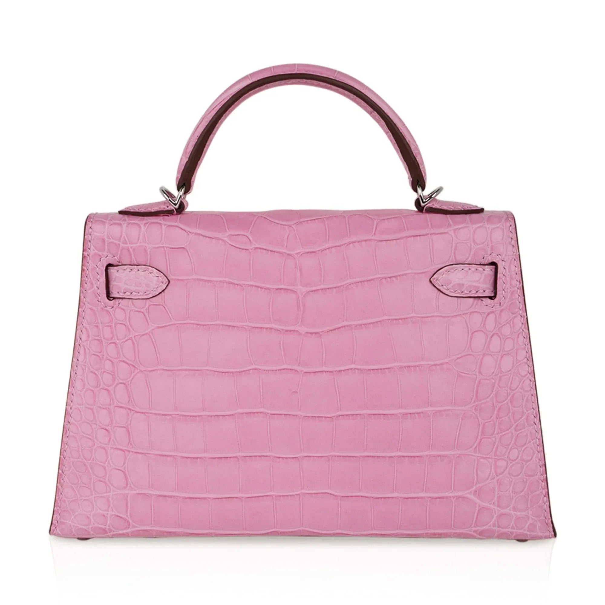 Kelly 20 Mini Sellier Bag 5P Pink Matte Alligator Palladium Limited Edition