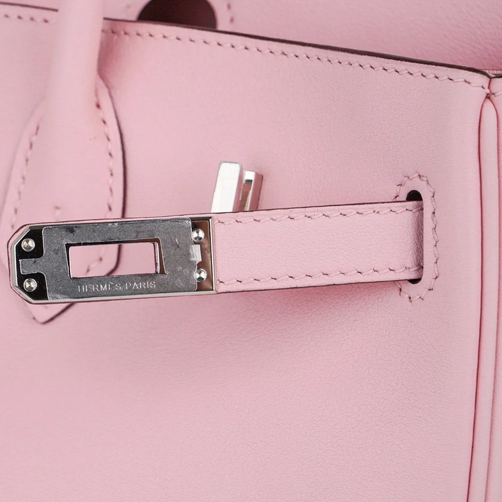 Birkin 25 Bag Rose Sakura Palladium Hardware Rare