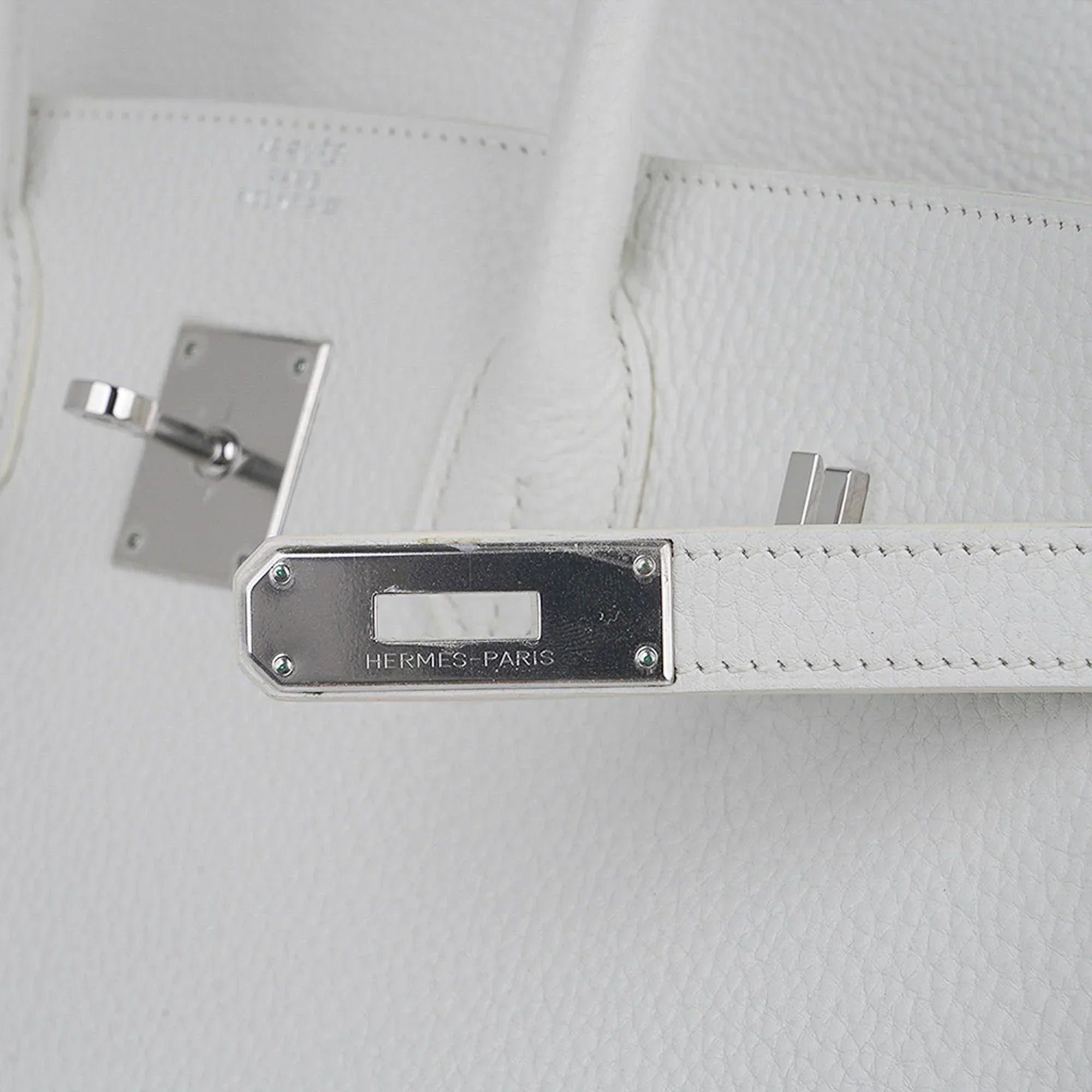 Birkin 35 Bag White Clemence Leather with Palladium Hardware