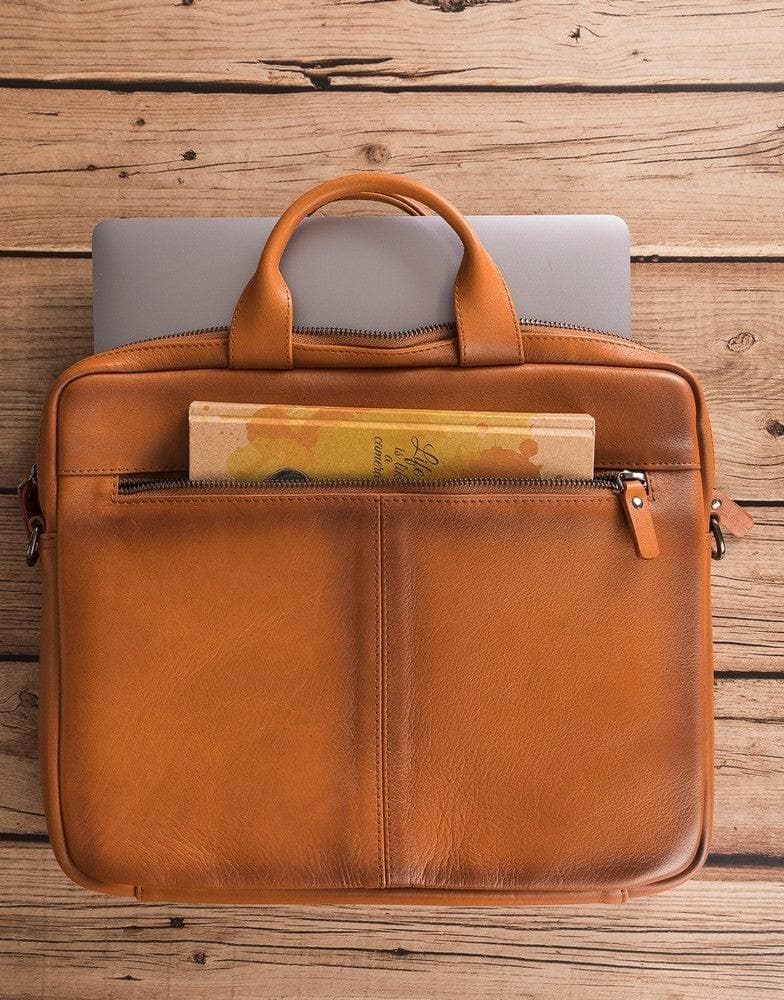 Leather Business Briefcase / Laptop Case 14"