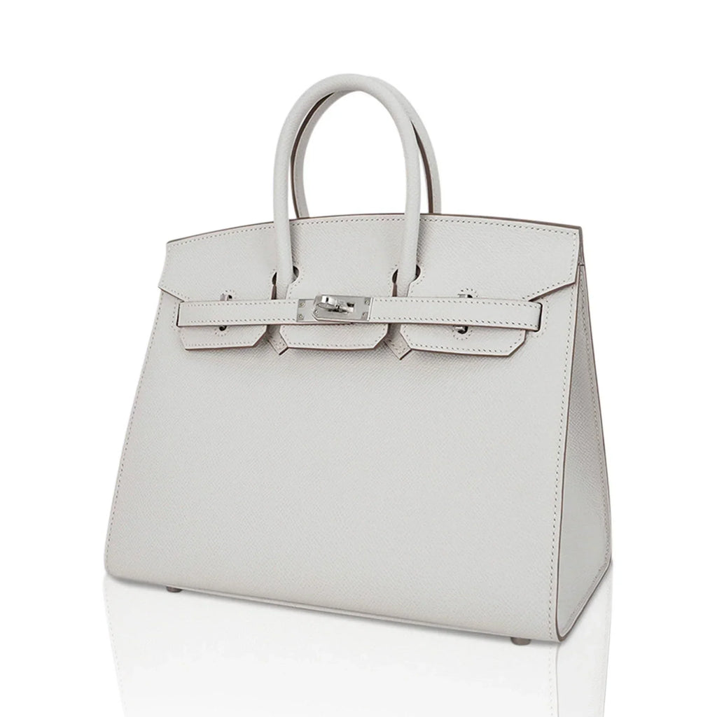 Birkin Sellier 25 Bag Gris Pale Epsom Leather with Palladium Hardware