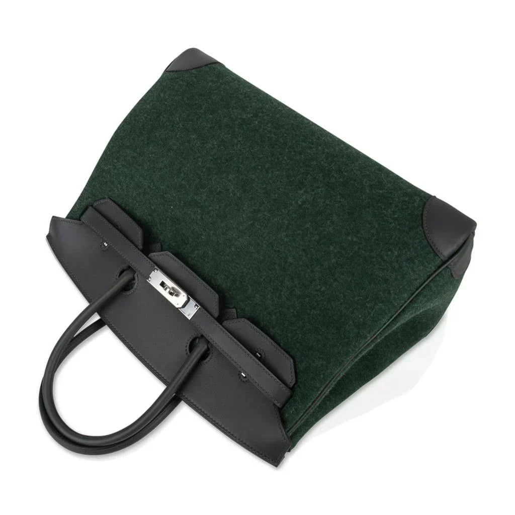 Birkin 35 Limited Edition Bi-Color Vert Anglais Feutre Vert Cypress Swift
