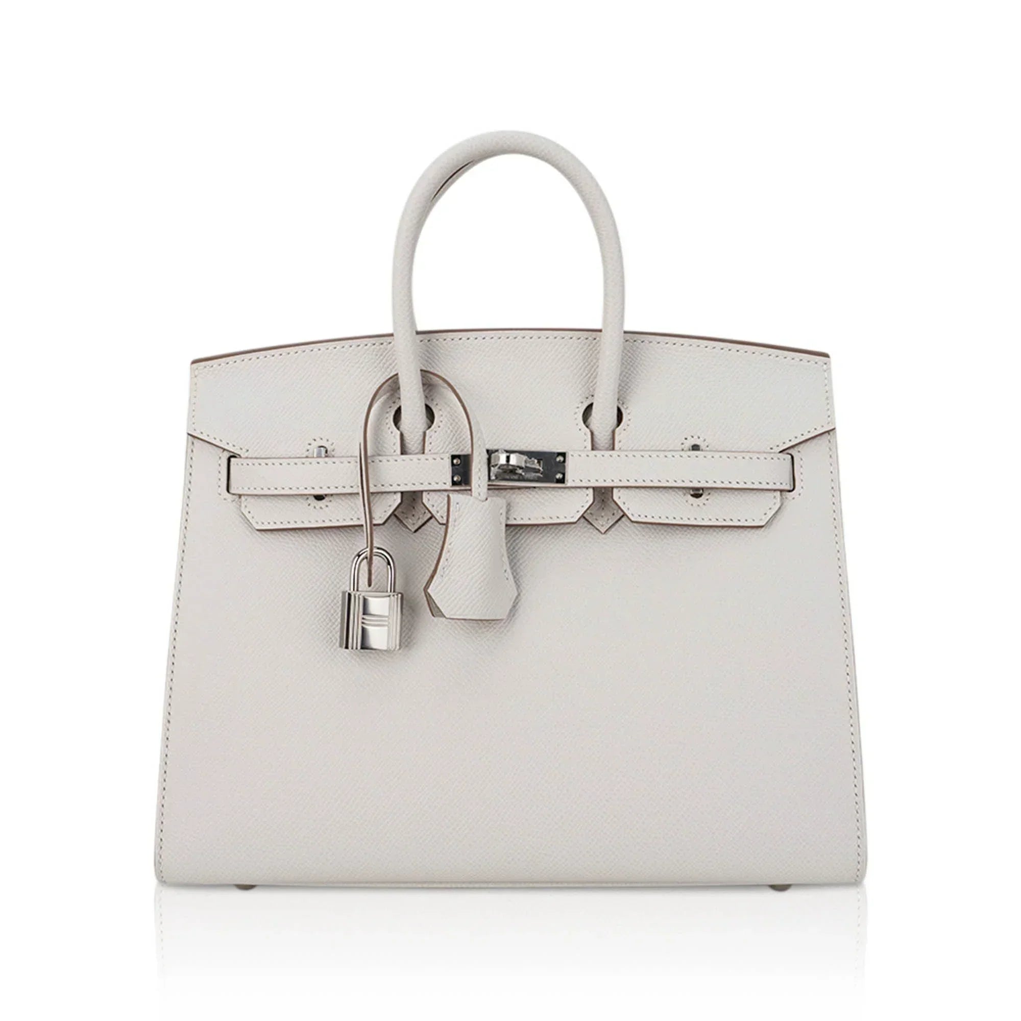 Birkin Sellier 25 Bag Gris Pale Epsom Leather with Palladium Hardware