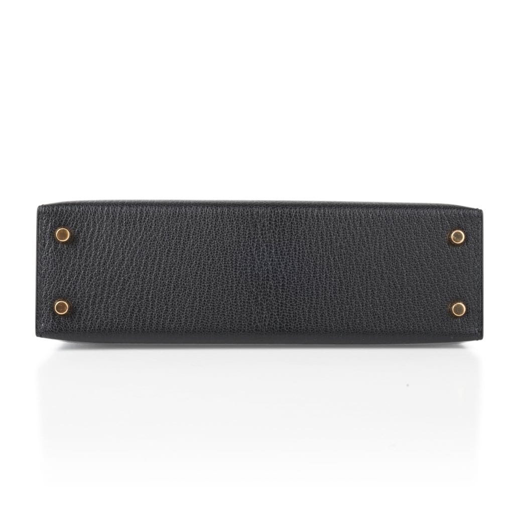 Kelly 20 Mini Kelly II Sellier Bag Black Chevre Gold Hardware Limited Edition
