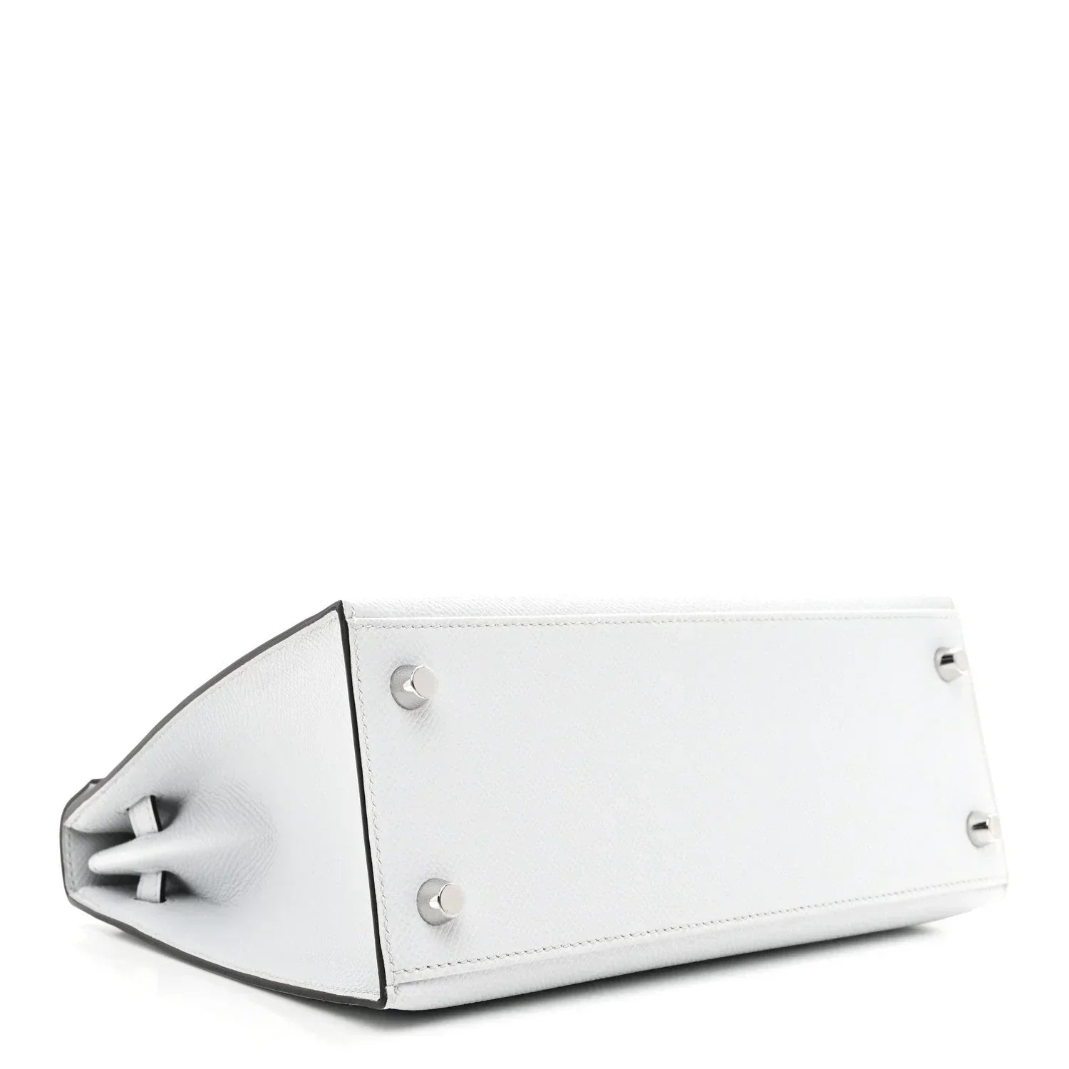Kelly Sellier Gris Pantin Palm-Grained Leather Palladium Hardware