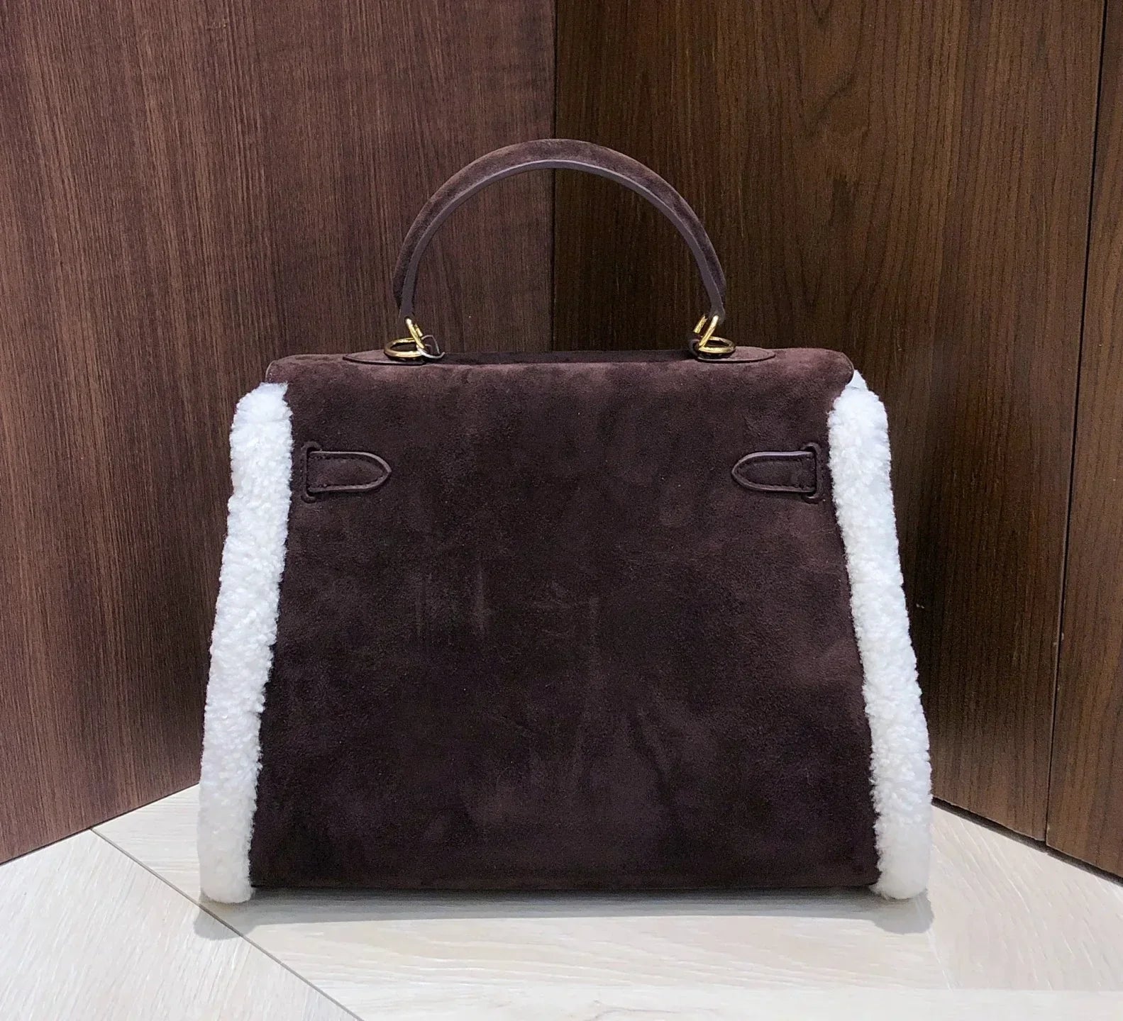 Kelly Shearling and Ebene Barenia Palladium Hardware