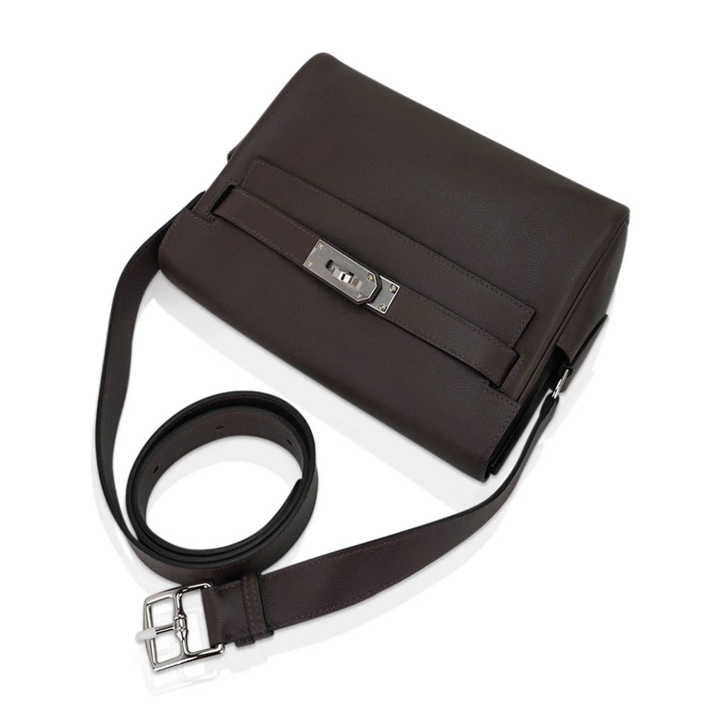 Kelly Messenger 25 Bag Ecorce Evercolor Leather with Palladium Hardware